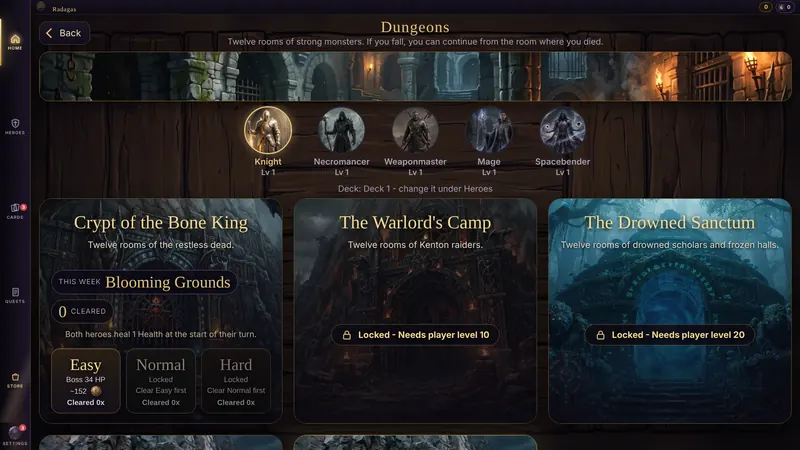 Dungeon selection